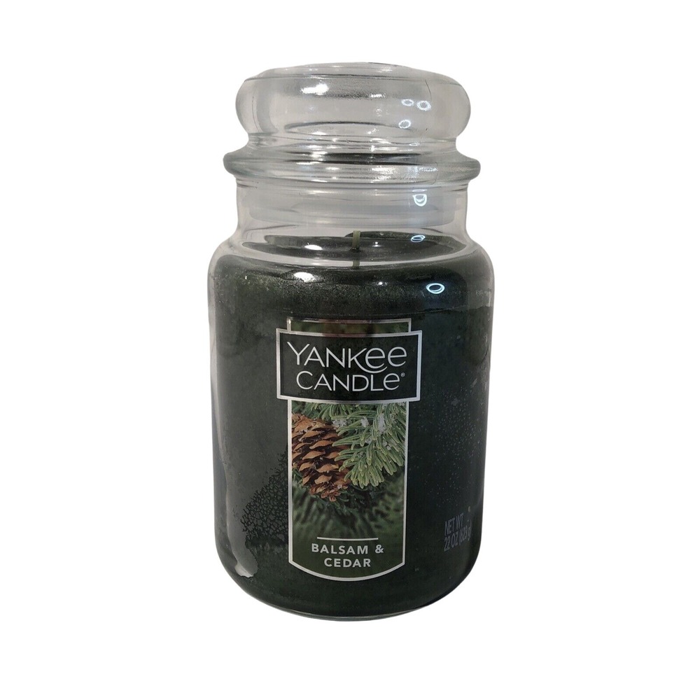 NEW Yankee Candle BALSAM & CEDAR Scented JAR Candle 22oz Large